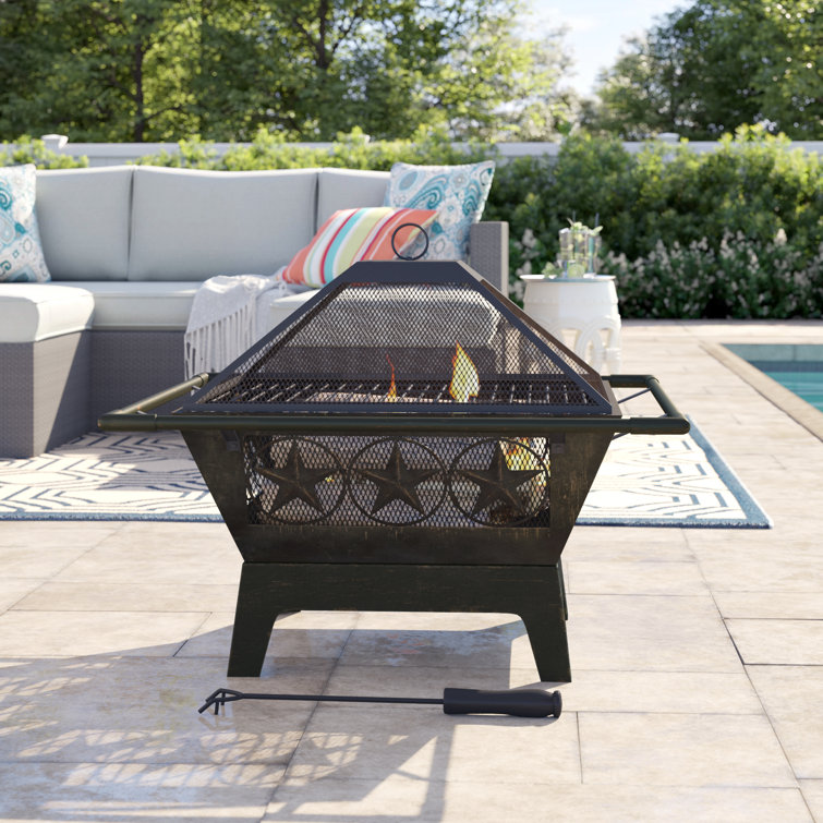 Sol 72 Outdoor™ Roswita 26'' H x 32'' W Steel Wood Burning Outdoor Fire